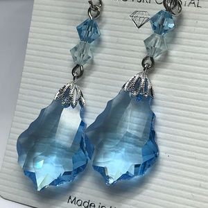 Swarovski Blue Crystal Dangle Earrings